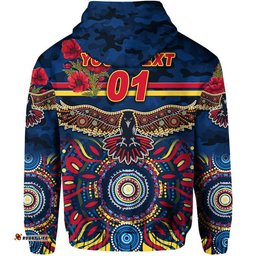 custom personalised adelaide crows anzac zip up and pullover hoodie indigenous vibes navy blue