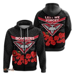 essendon bombers anzac day hoodie indigenous art