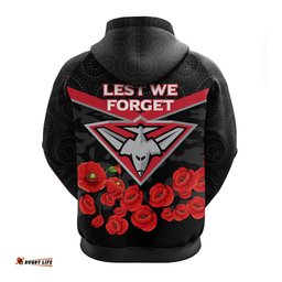 essendon bombers anzac day hoodie indigenous art