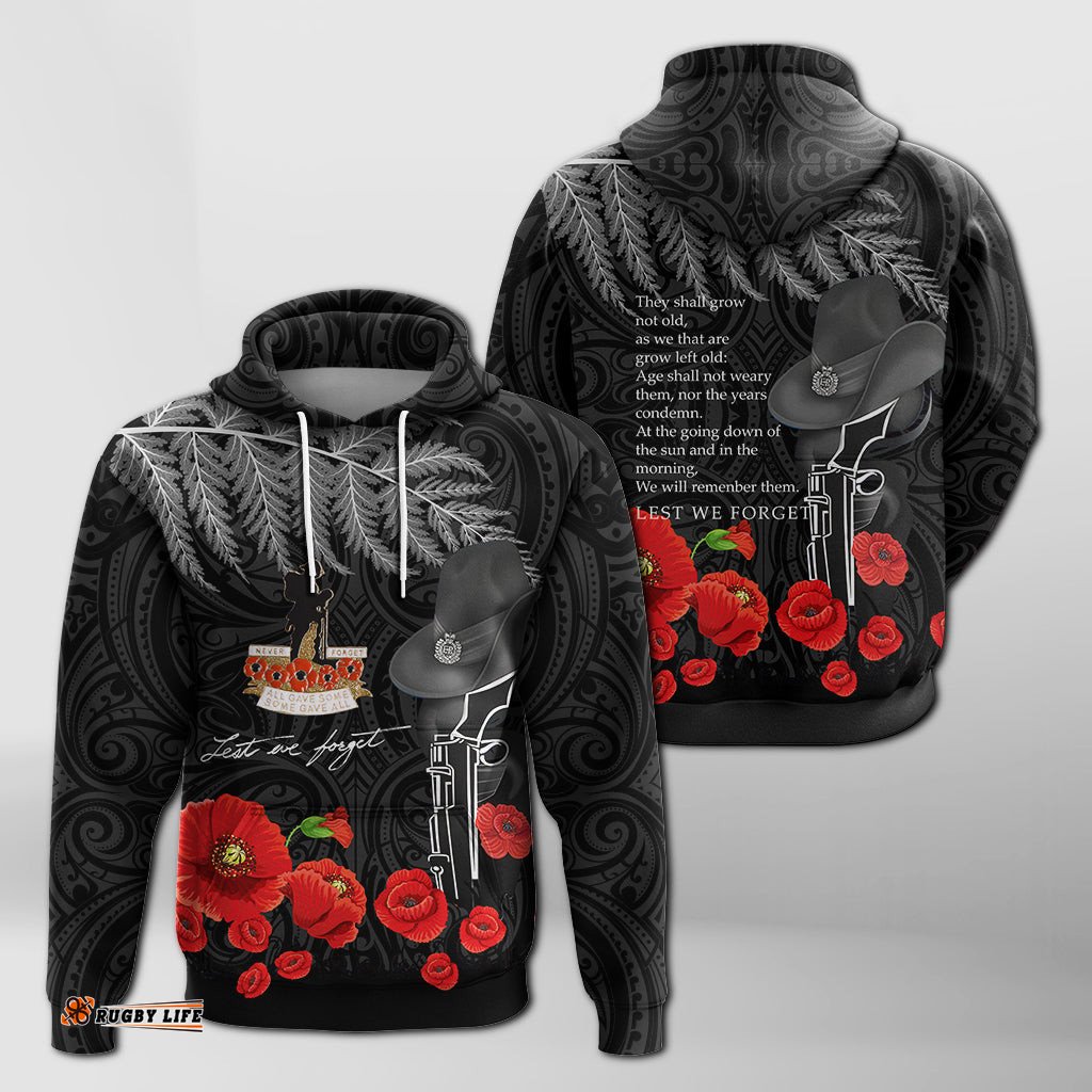 new zealand anzac lest we forget remebrance day hoodie
