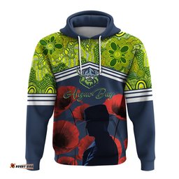 raiders rugby hoodie anzac day lest we forget
