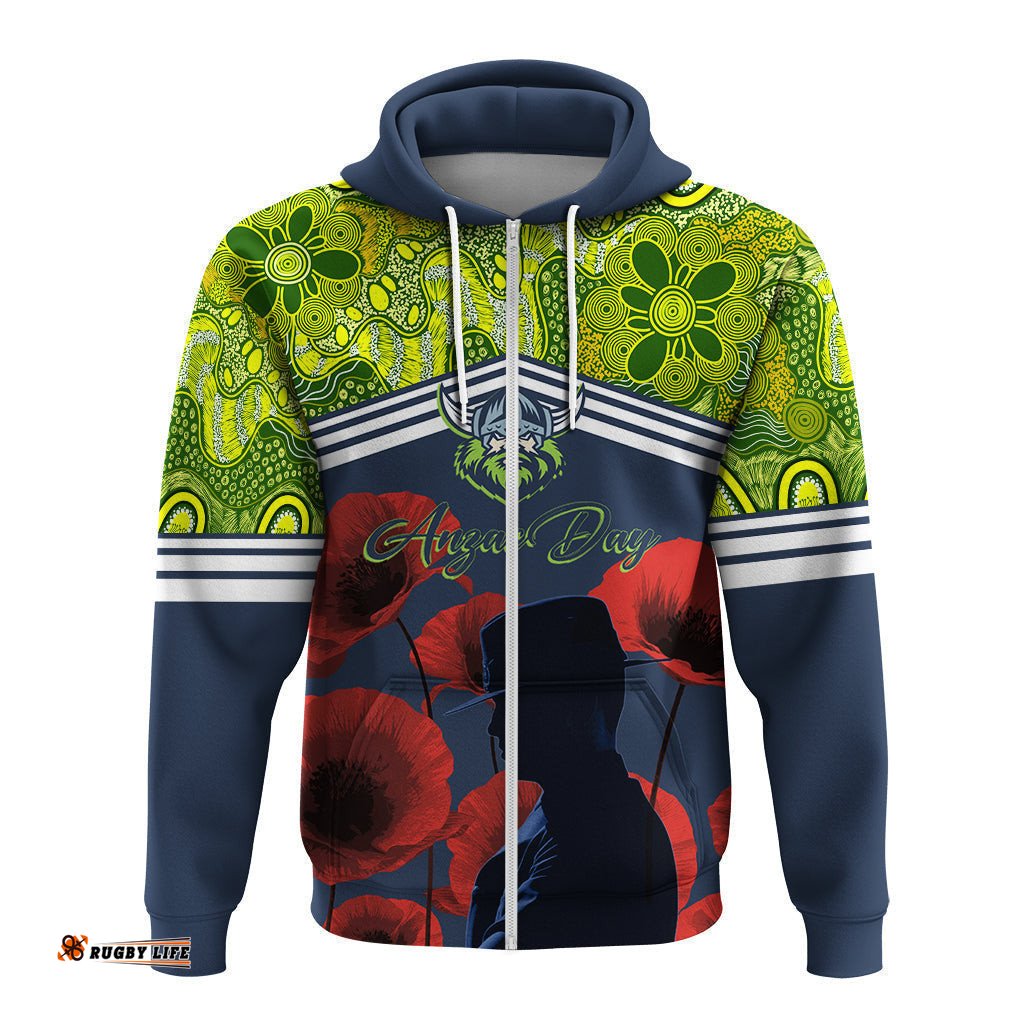 raiders rugby hoodie anzac day lest we forget