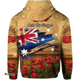 australia aboriginal anzac zip up and pullover hoodie poppy vibes gold