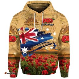 australia aboriginal anzac zip up and pullover hoodie poppy vibes gold