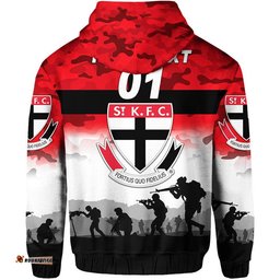 custom personalised st kilda saints anzac zip up and pullover hoodie simple style