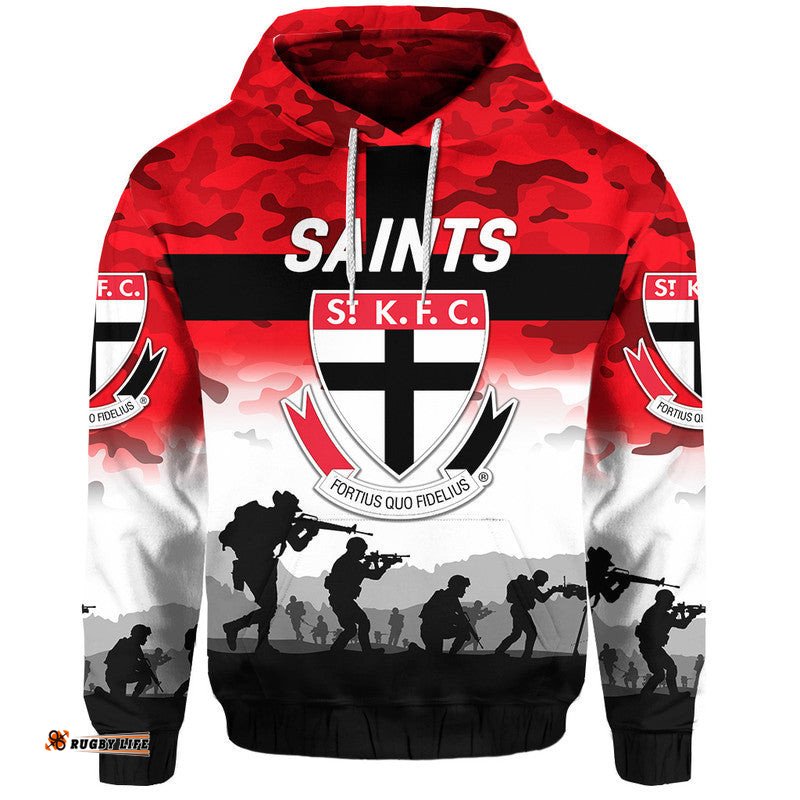 custom personalised st kilda saints anzac zip up and pullover hoodie simple style
