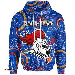 knights rugby hoodie custom indigenous knights footprint blue rlt13