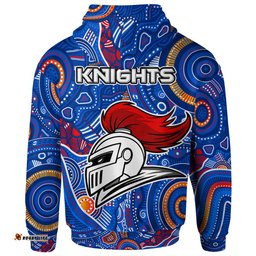 knights rugby hoodie custom indigenous knights footprint blue rlt13