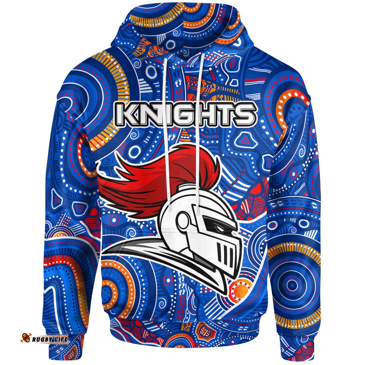 knights rugby hoodie custom indigenous knights footprint blue rlt13
