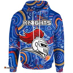 knights rugby hoodie custom indigenous knights footprint blue rlt13