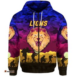 custom personalised brisbane lions anzac zip up and pullover hoodie simple style