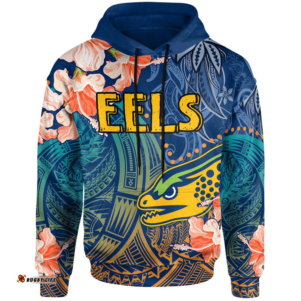eels rugby hoodie custom polynesian parramatta eels hoodie rlt13