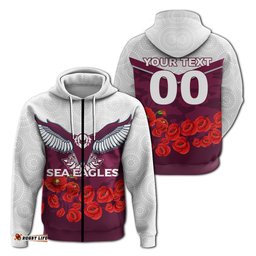 custom personalised sea eagles anzac day indigenous art hoodie