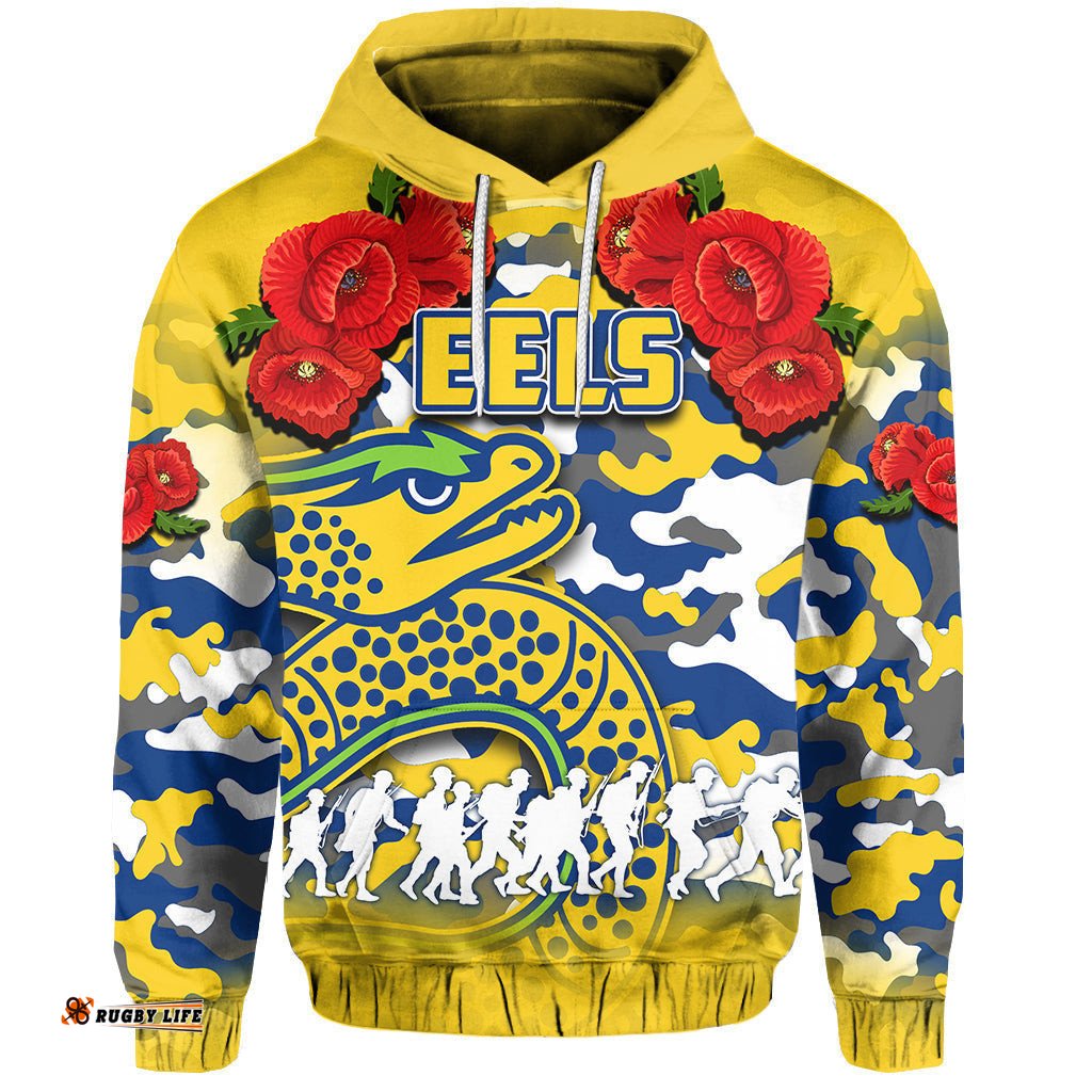 anzac day hoodie eels army style no1