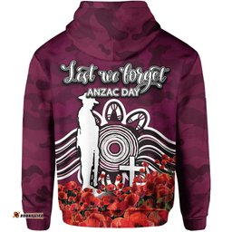 manly warringah sea eagles hoodie anzac day poppy flowers with army patterns
