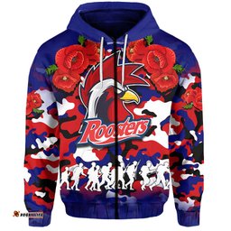 anzac day hoodie roosters army style