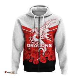 dragons anzac day hoodie indigenous art