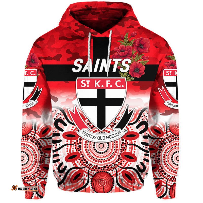 st kilda saints anzac zip up and pullover hoodie indigenous vibes