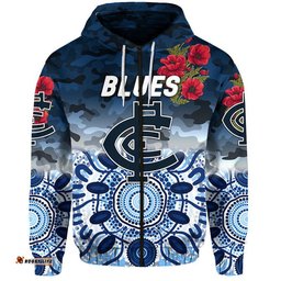 carlton blues anzac zip up and pullover hoodie indigenous vibes