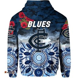 carlton blues anzac zip up and pullover hoodie indigenous vibes