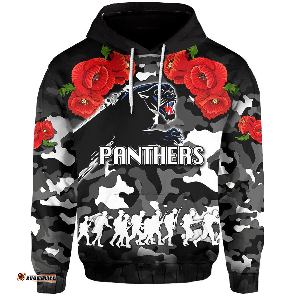 anzac day hoodie panthers army style