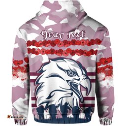 custom personalised sea eagles anzac day hoodie proud soldiers lest we forget ver01