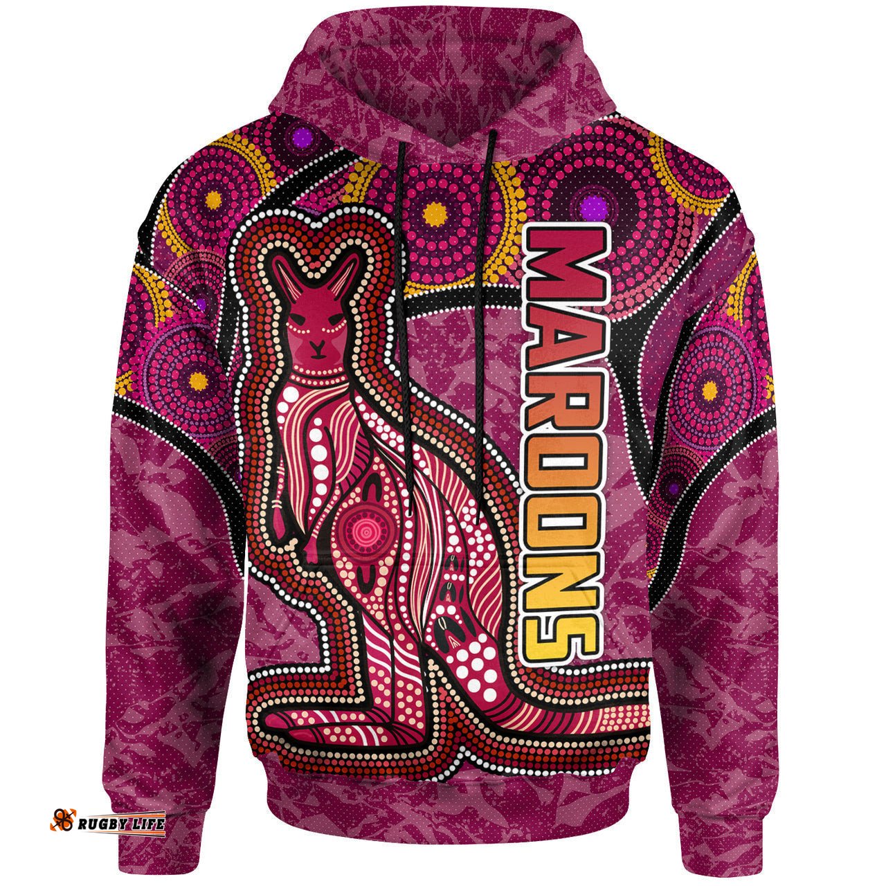 maroons rugby hoodie custom maroons kangaroo hoodie rlt13