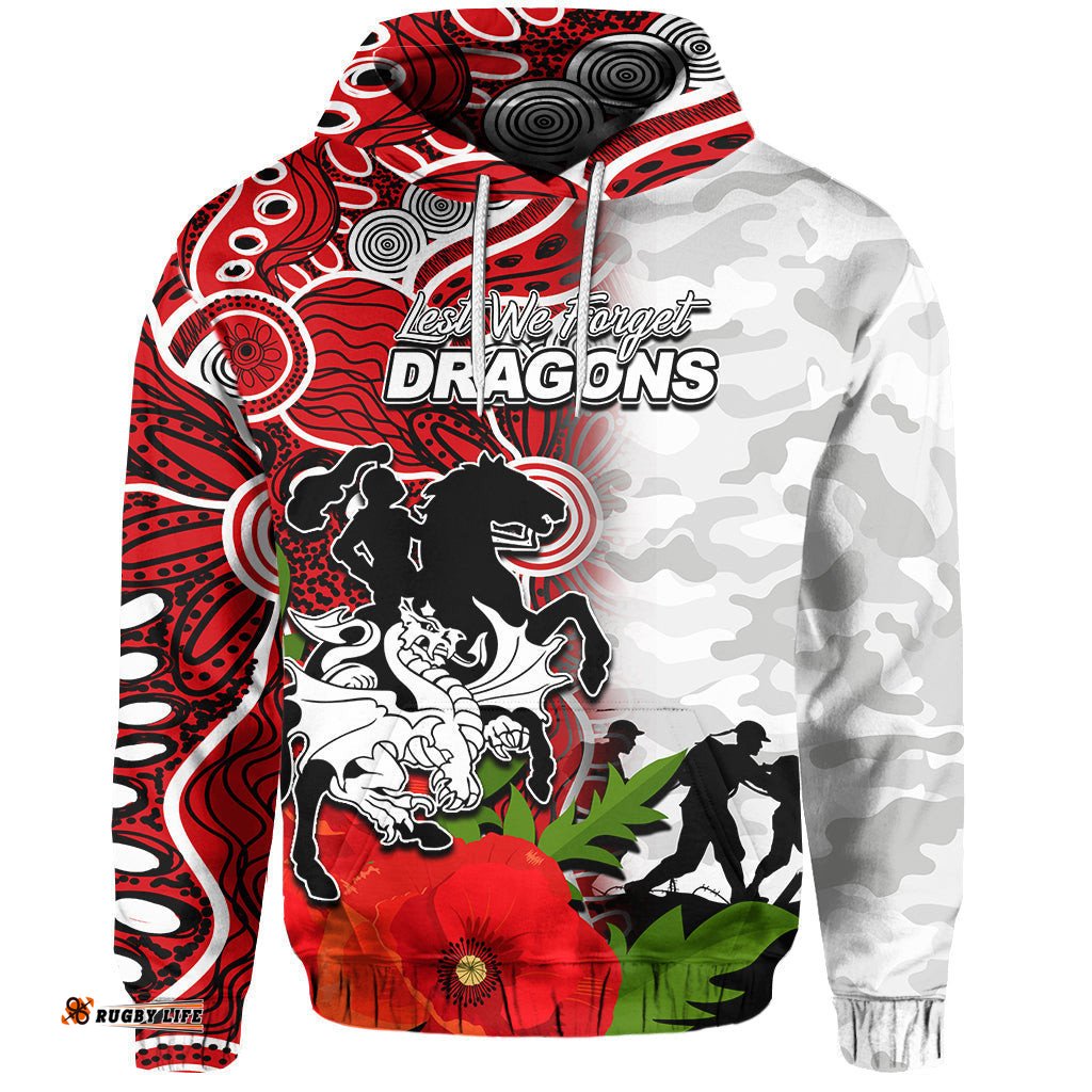 custom personaliseddragons anzac day aboriginal mix army patterns hoodie