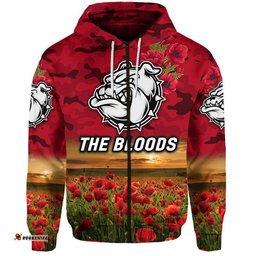 custom personalised west football club alice springs anzac zip up and pullover hoodie the bloods poppy vibes red