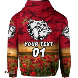 custom personalised west football club alice springs anzac zip up and pullover hoodie the bloods poppy vibes red