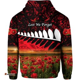 new zealand maori anzac zip up and pullover hoodie poppy vibes red