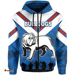 bulldogs anzac day hoodie simple lest we forget