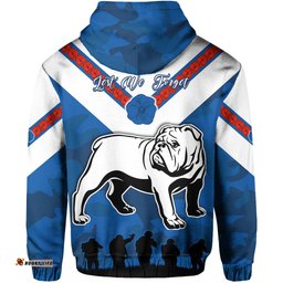 bulldogs anzac day hoodie simple lest we forget