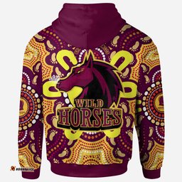 broncos rugby new indigenous custom hoodie wild horses broncos with aboriginal sun and footprint rlt13