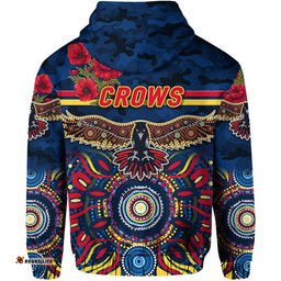 adelaide crows anzac zip up and pullover hoodie indigenous vibes navy blue