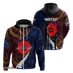 custom personalised aboriginal mix maori anzac day hoodie lest we forget