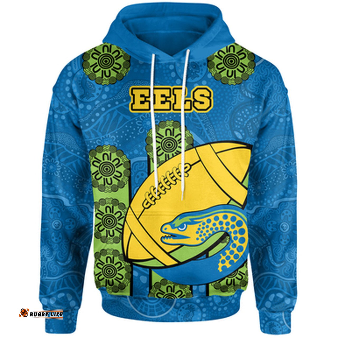 eels rugby hoodie custom indigenous eels hoodie rlt13