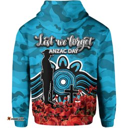 cronulla sutherland sharks hoodie anzac day poppy flowers with army patterns