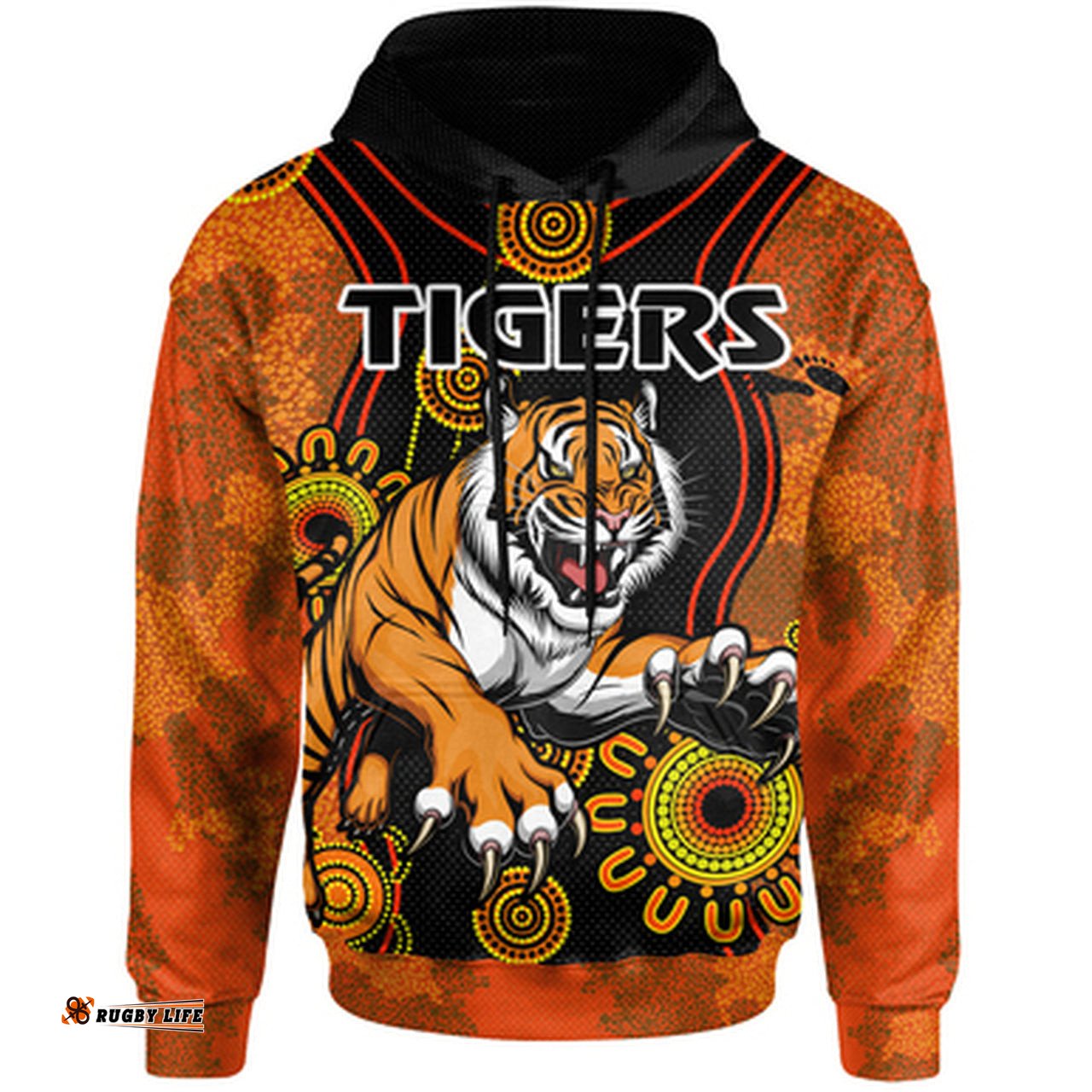 tigers rugby hoodie custom indigenous tigers hoodie ver2 rlt13