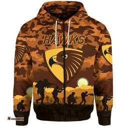 hawthorn hawks anzac zip up and pullover hoodie simple style