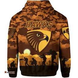 hawthorn hawks anzac zip up and pullover hoodie simple style