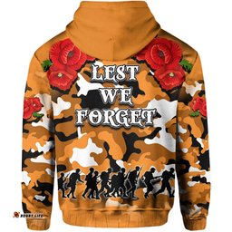 anzac day hoodie tigers army style