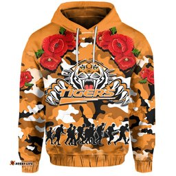 anzac day hoodie tigers army style