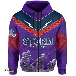 custom personalised storm anzac day hoodie australian soldiers remember them