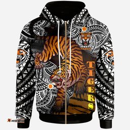 tigers rugby polynesian hoodie custom wild west tigers