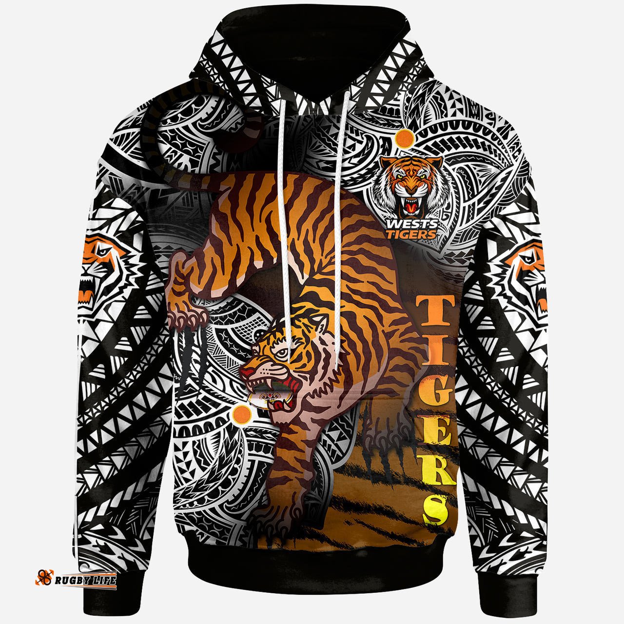 tigers rugby polynesian hoodie custom wild west tigers