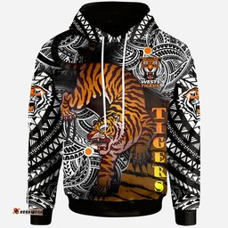 tigers rugby polynesian hoodie custom wild west tigers