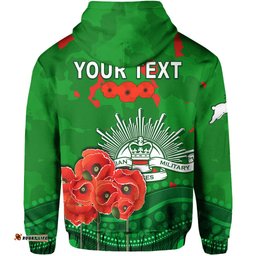 custom personalised rabbitohs anzac day hoodie south sydney camouflage mix aboriginal