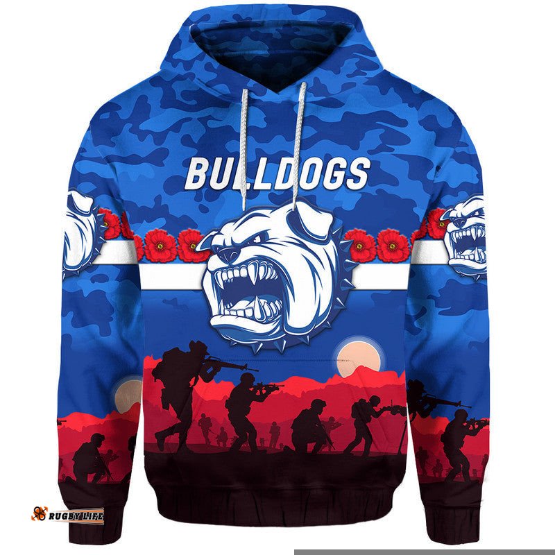 western bulldogs anzac zip up and pullover hoodie simple style