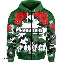 anzac day hoodie rabbitohs army style